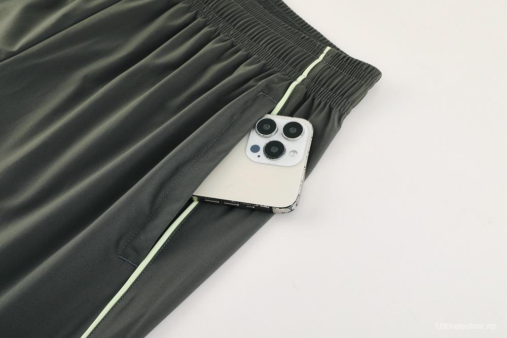 25/26 Real Madrid Dark Green Half Zipper Jacket+Long Pants S-3XL