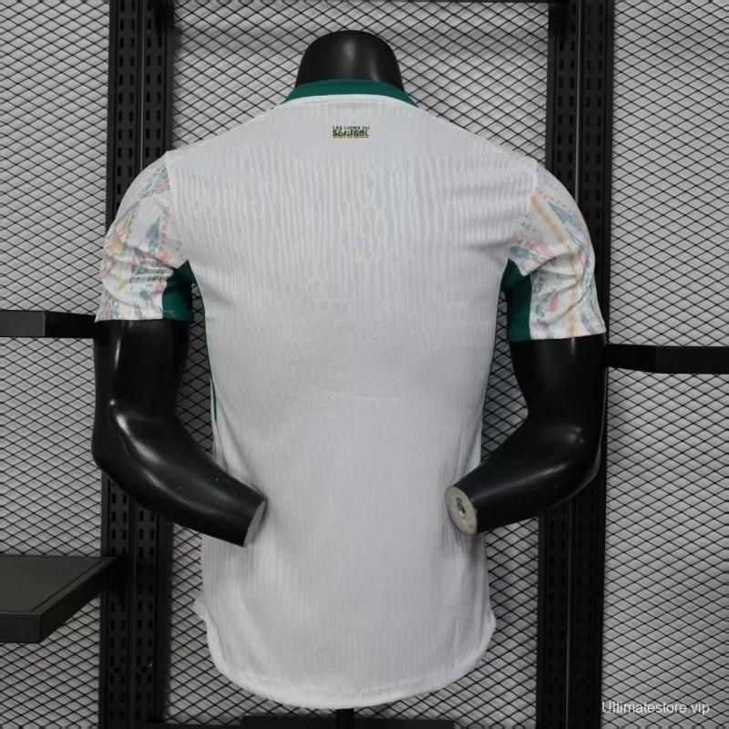 25/26 Player Version  Senegal Away White with African Traditional Pattern Jersey