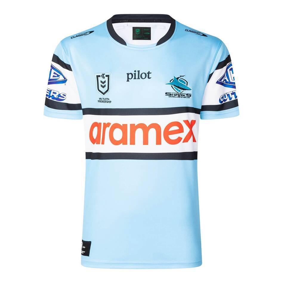 2026 Cronulla Sharks Sky Blue with White Hooped Away Jersey