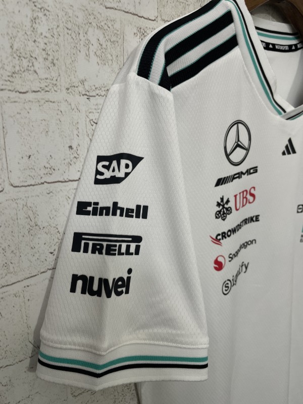 2026 F1 Mercedes-AMG Petronas F1 Team White with Teal and Black Trim Jersey