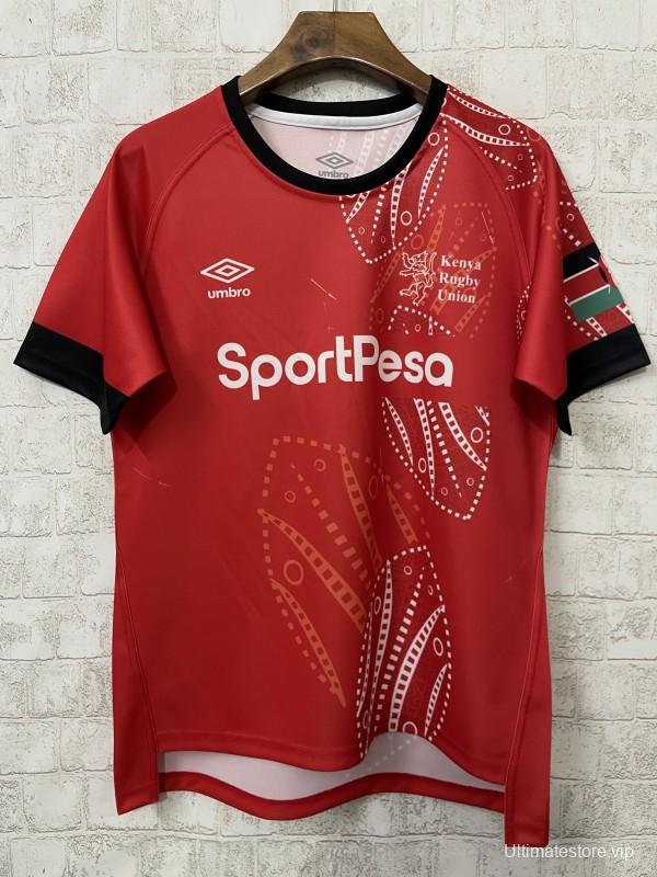 2026 Kenya Red with White Tribal Dot Patterns Jersey
