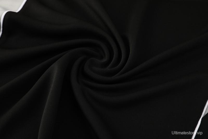 25/26  Adidas Black Full zipper Jacket Tracksuit+ long pants