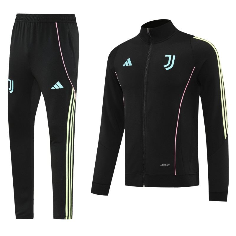 25/26  Juventus Black  Full zipper Jacket Tracksuit+ long pants
