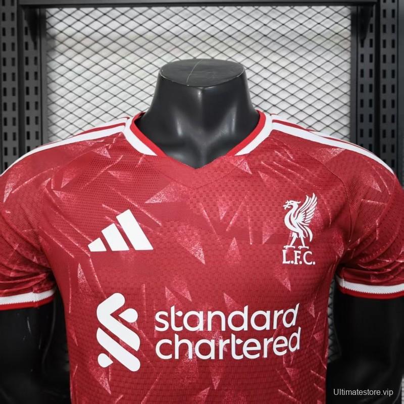 25/26 Player Version  Liverpool Home Red Abstract Pattern Jersey