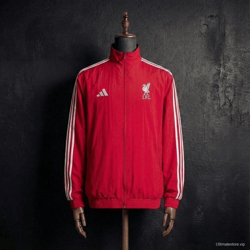 2026 Liverpool Red And White Reversible Full Zipper Jacket