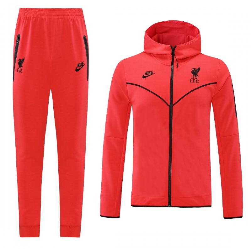 26/27 Liverpool Red Full Zipper Hooded Jacket Tracksuit + Long Pants