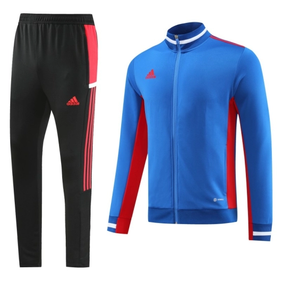 2026 Adidas Blue Full Zipper Jacket + Black Long Pants