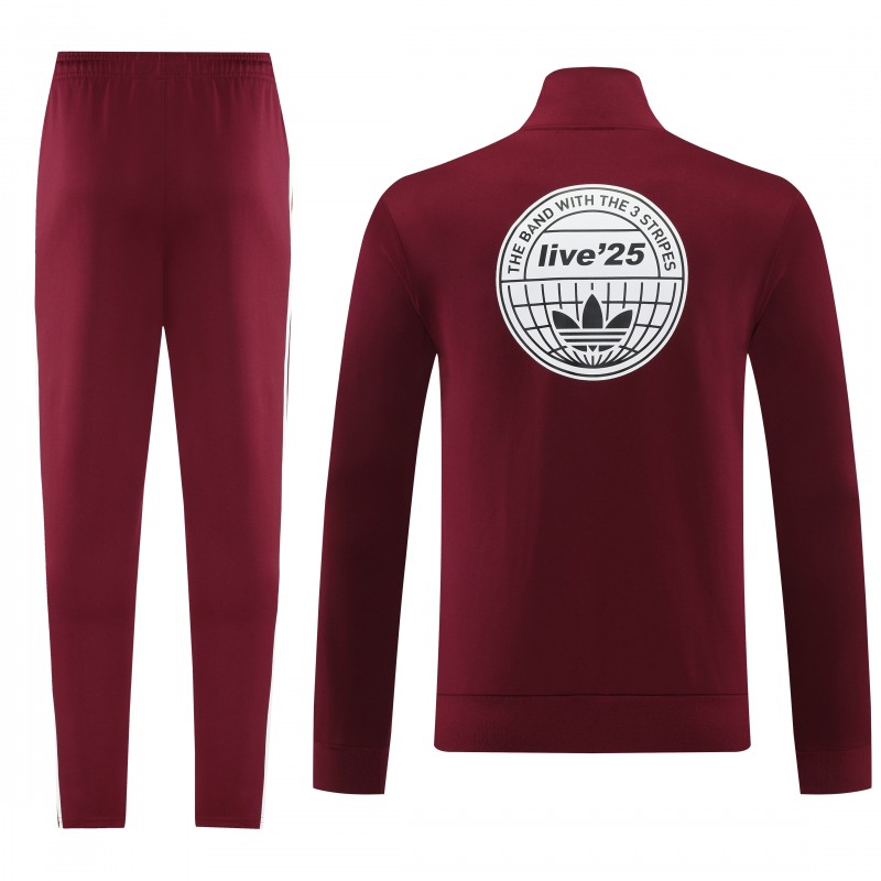 2026 Adidas x OASIS Wine Full Zipper Jacket + Long Pants