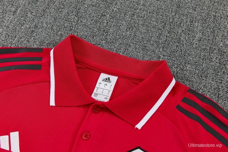 26/27 River Plate Red Polo Training Shirt + Long Pants Tracksuit