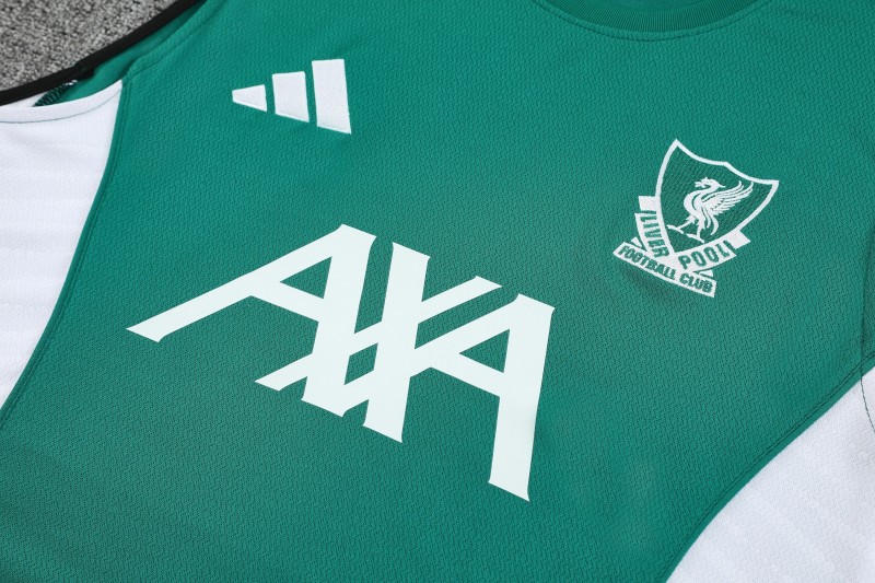 26/27 Liverpool  Green Sleeveless Training Vest + Black Shorts Set