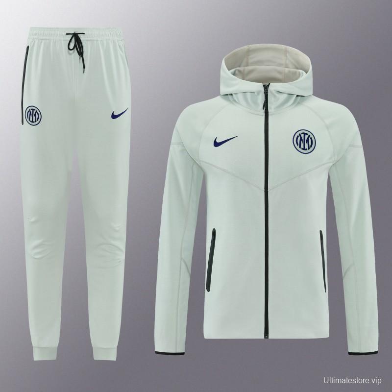 26/27 Inter Milan Light Mint Full Zipper Hooded Tracksuit + Long Pants