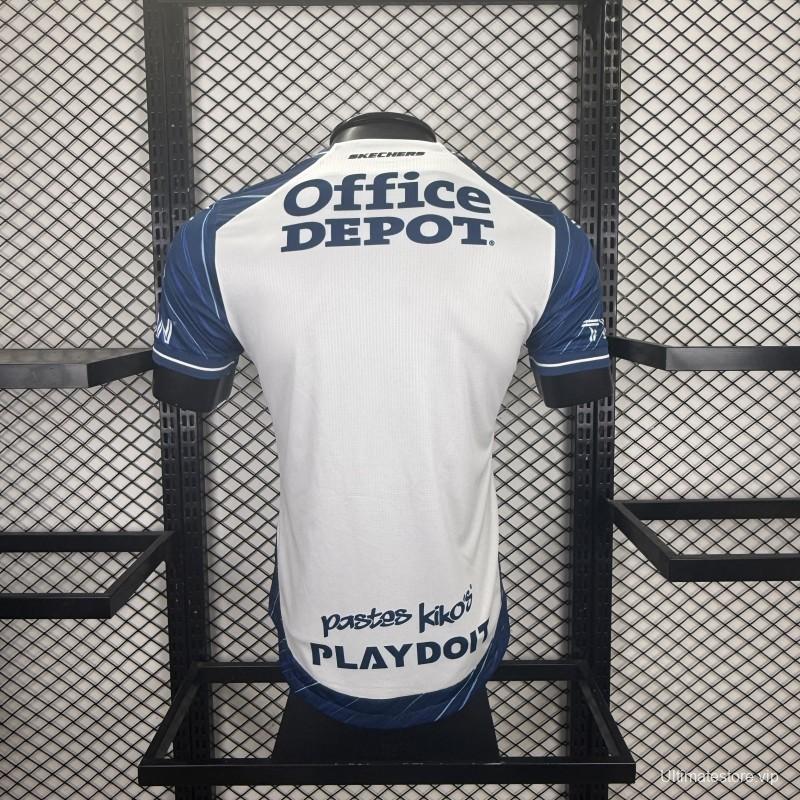 Player Version 25/26 CF Pachuca White & Blue Vertical Stripes Home Jersey