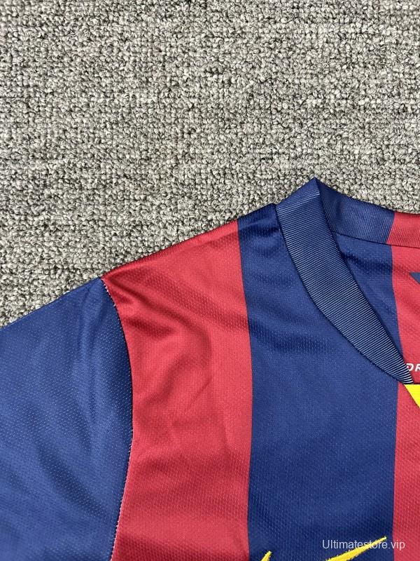 Retro Kids 14/15 Barcelona Home Long Sleeve Jersey
