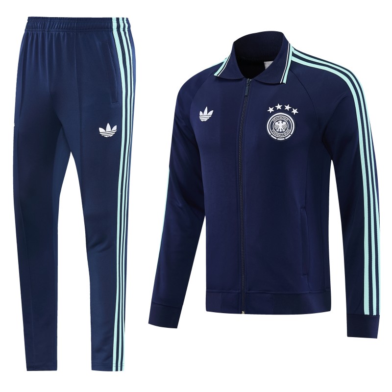 26/27 Germany  Navy Blue Full Zipper Jacket + Long Pants