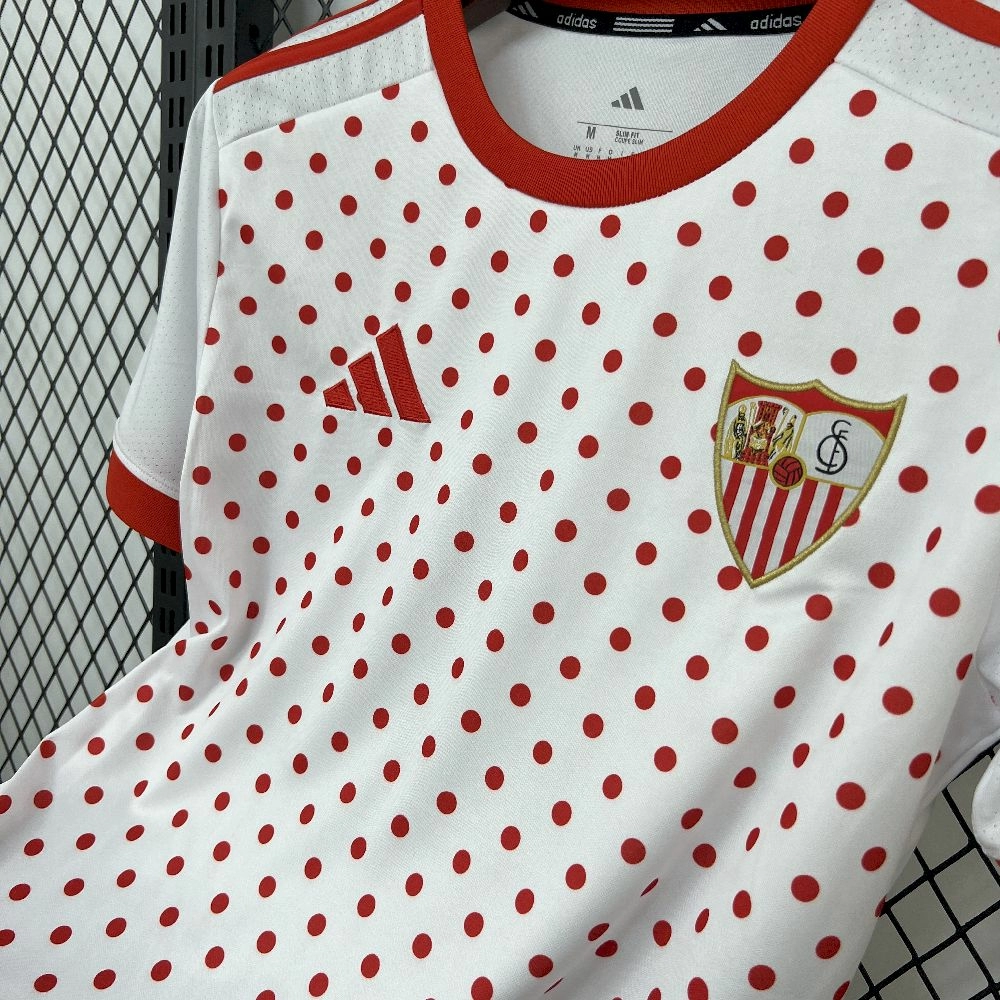 2025/26 Mens Sevilla FC White Prematch T-shirt Jersey