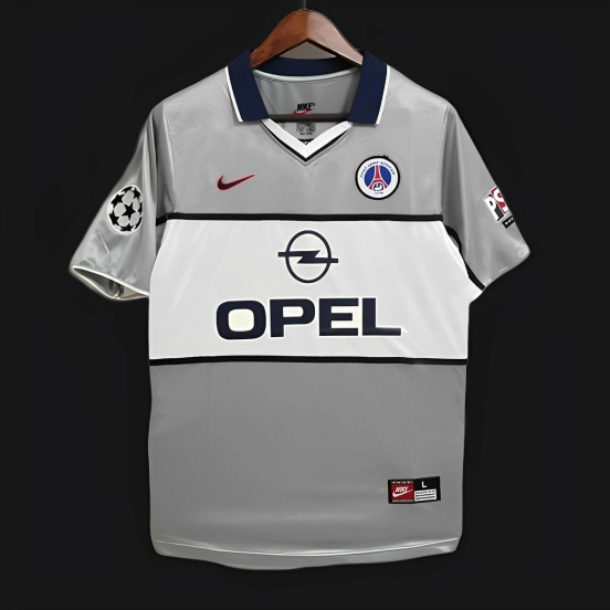 Retro 99/00 PSG Away Grey Jersey Worn By Ronaldinho