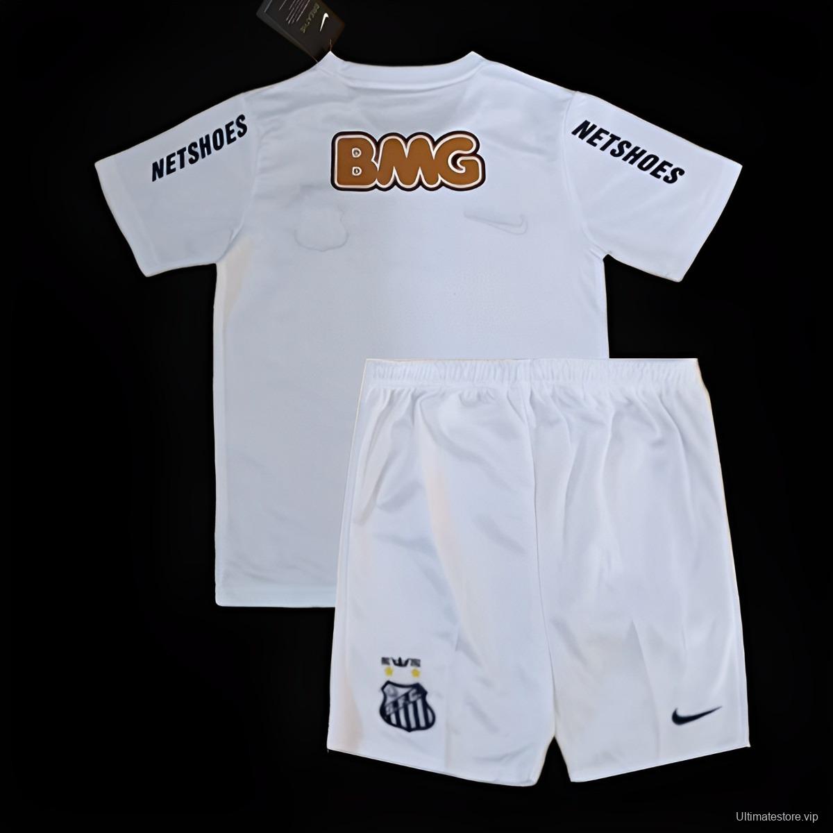 Retro Kids 12/13 Santos Home White Jersey