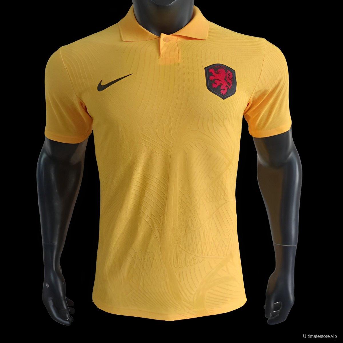 Player Version 2024 Netherlands Yellow POLO Jersey