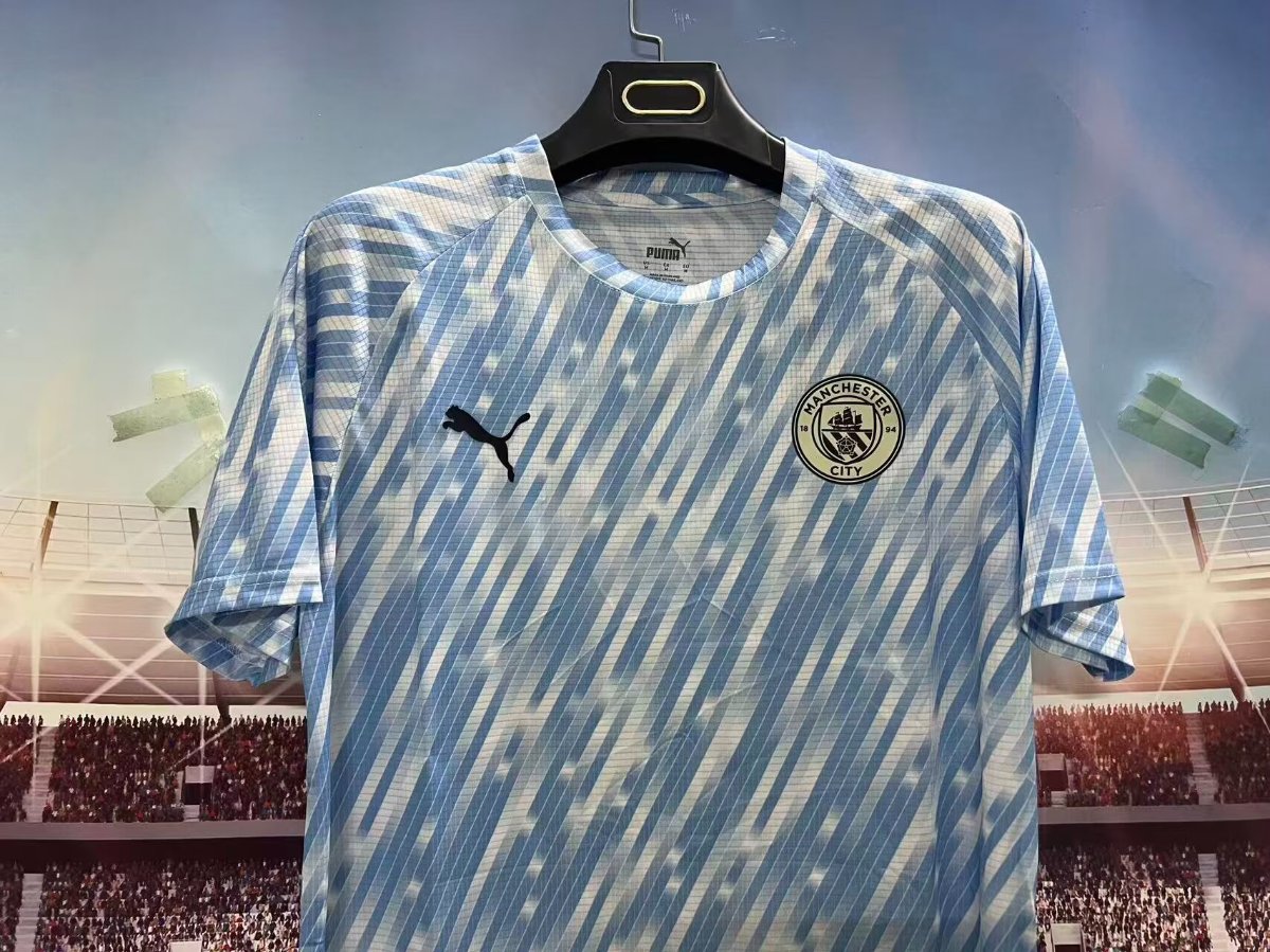 25/26 Manchester City Sky Blue with Diagonal Striped Pattern Jersey
