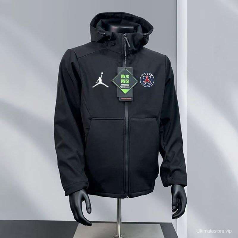 25/26 PSG White/Navy/Black/Olive Green Jordan Hooded Jacket