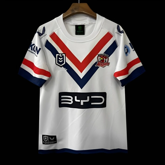 25/26 Sydney Roosters White with Navy and Red Chevron Jersey