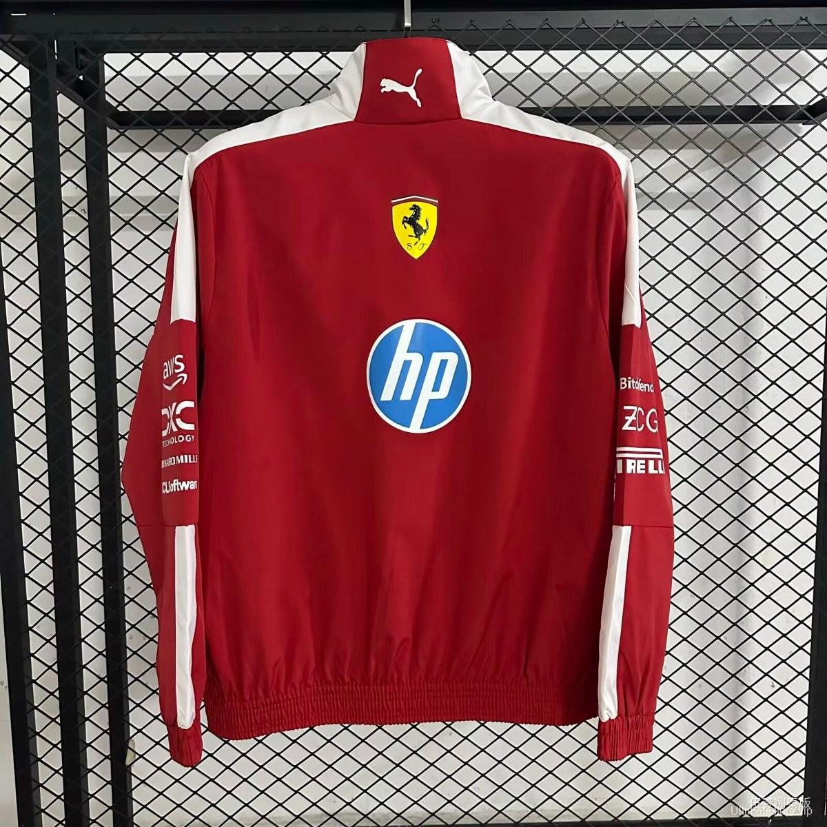 2026 F1 Ferrari Red Full Zipper Windbreaker
