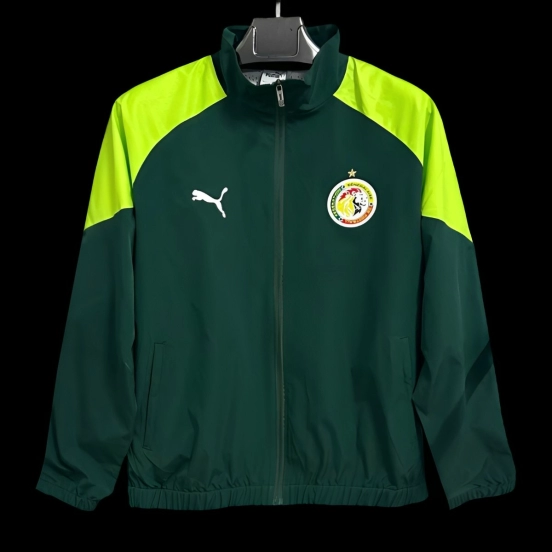 2026 Senegal Green Full Zipper Windbreaker