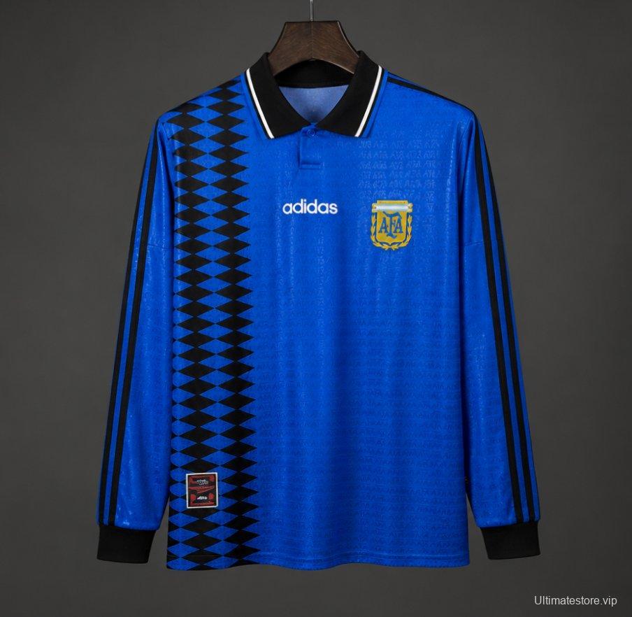Retro 1994 Argentina Home Long Sleeve Jersey