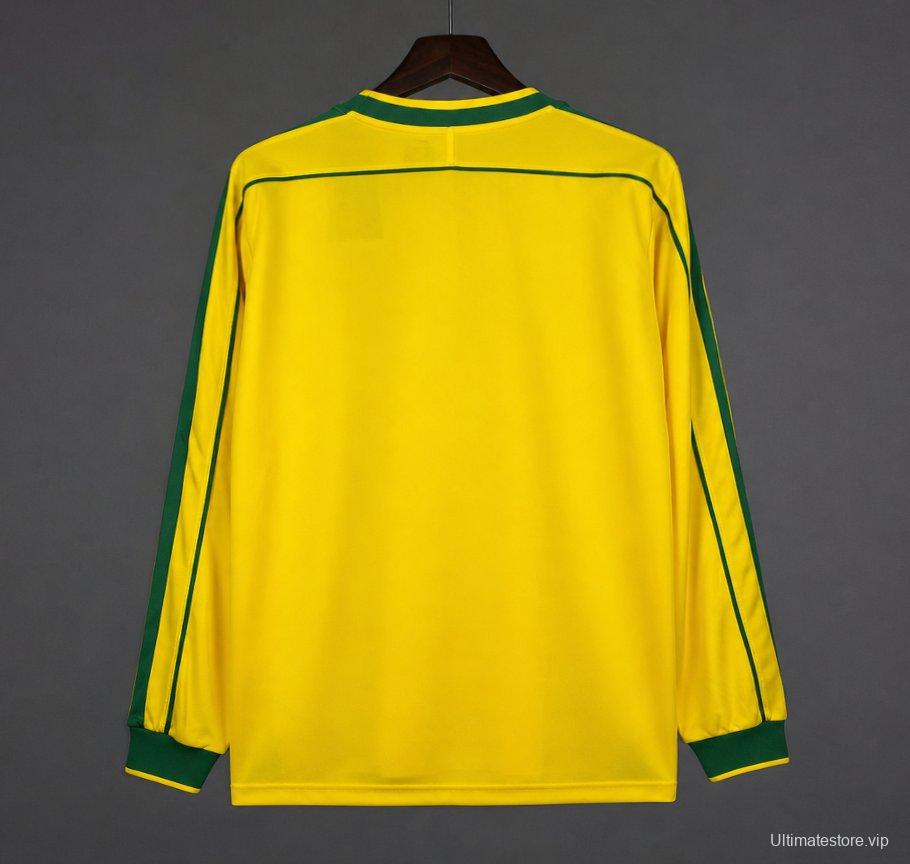 Retro 1998 Brazil Home Long Sleeve Jersey