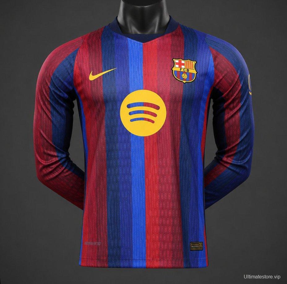 Player Version 26/27 Barcelona Long Sleeve Home Jersey