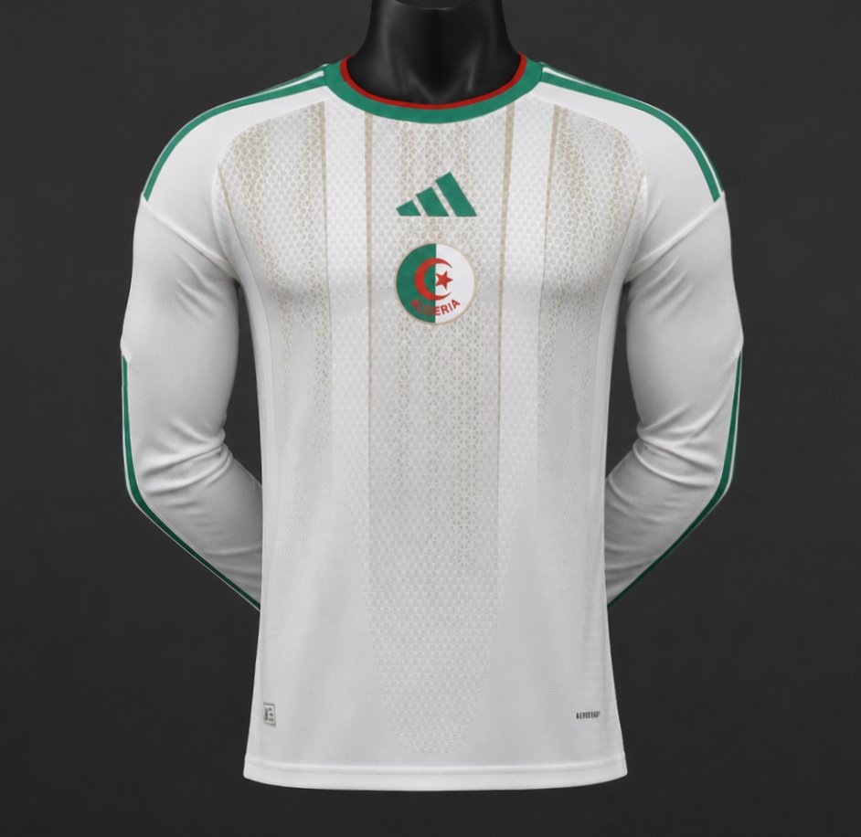 Player Version 2026 Algeria Away White Long Sleeve Jersey