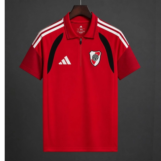 26/27 River Plate Training Red Polo Jersey