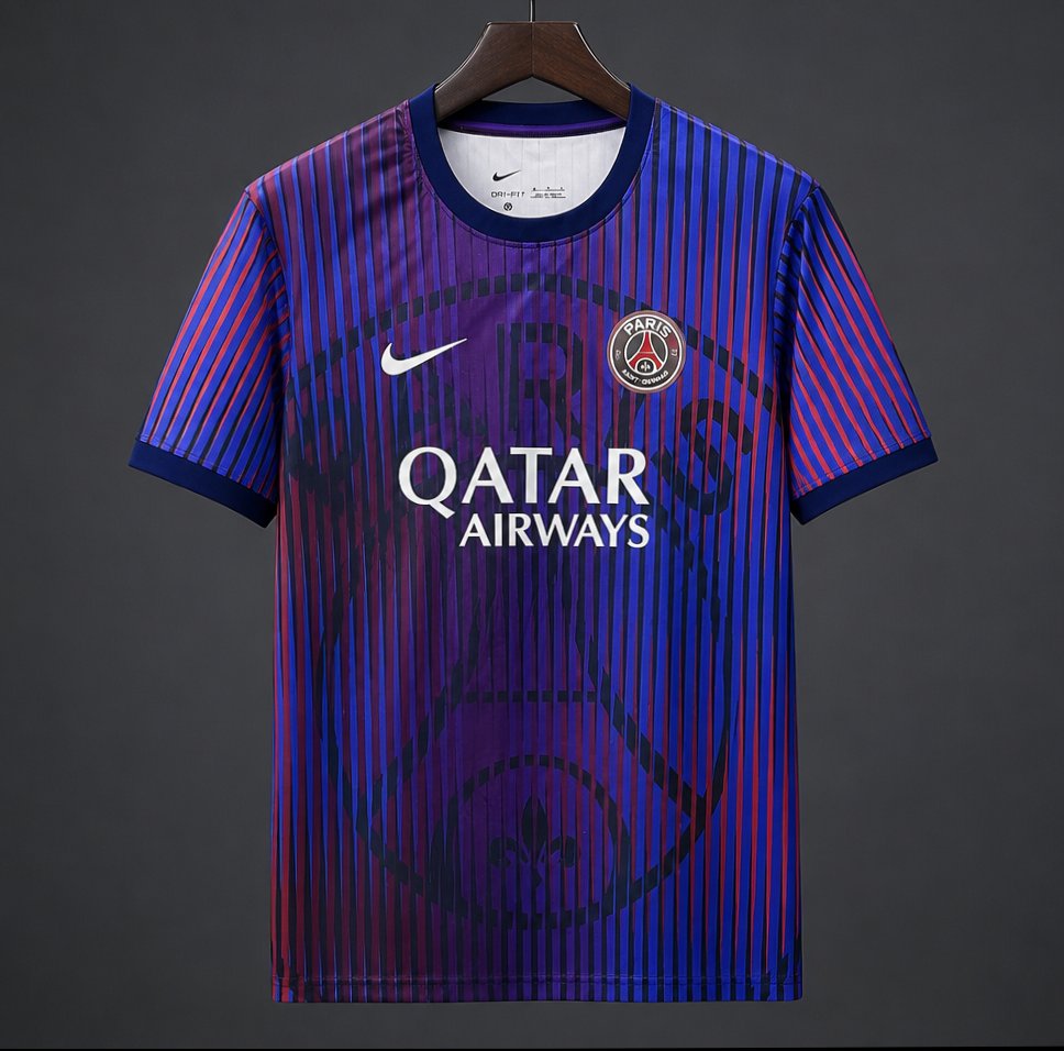 26/27 PSG/Paris Saint-Germain Away Pre-Match Purple/Blue/Red Jersey