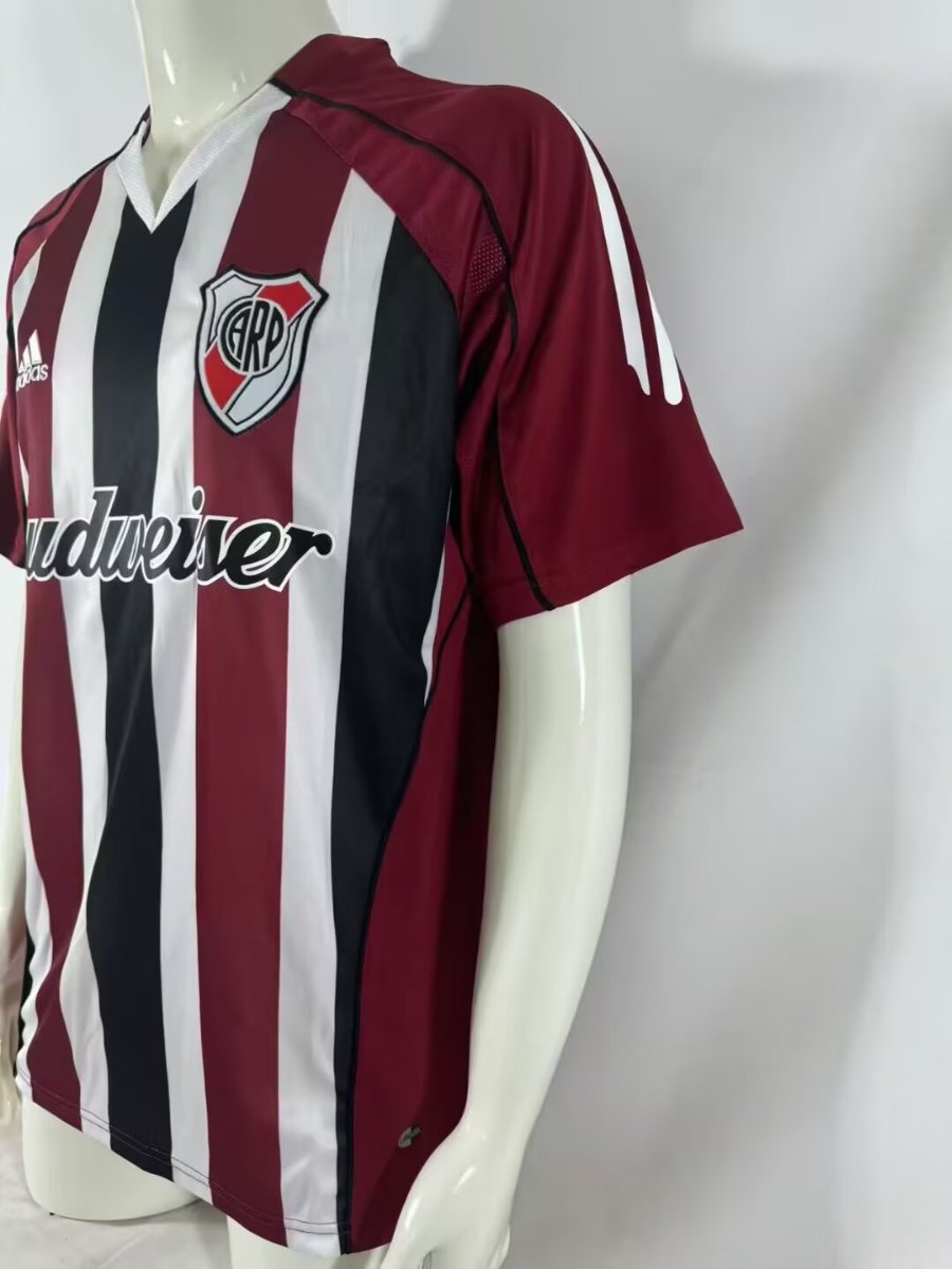 Retro 05/06 River Plate Away Maroon Stripes Jersey