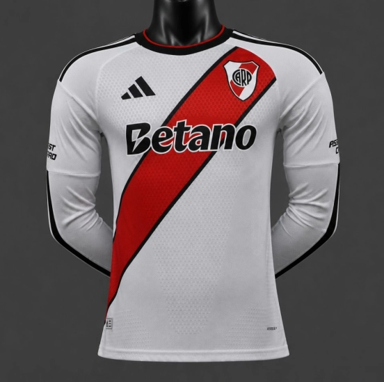 Player Version 26/27 River Plate Home Long Sleeve White Jersey