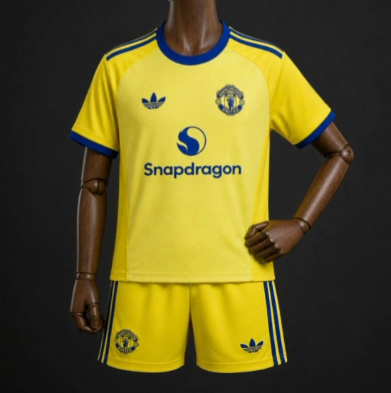 26/27 Kids Manchester United Yellow Goalkeeper Jersey