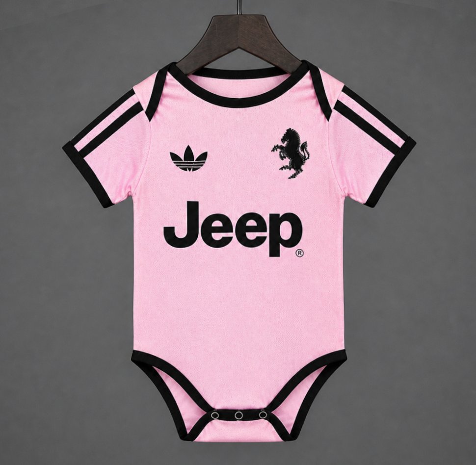 26/27 Juventus Away Pink Baby Romper Jersey