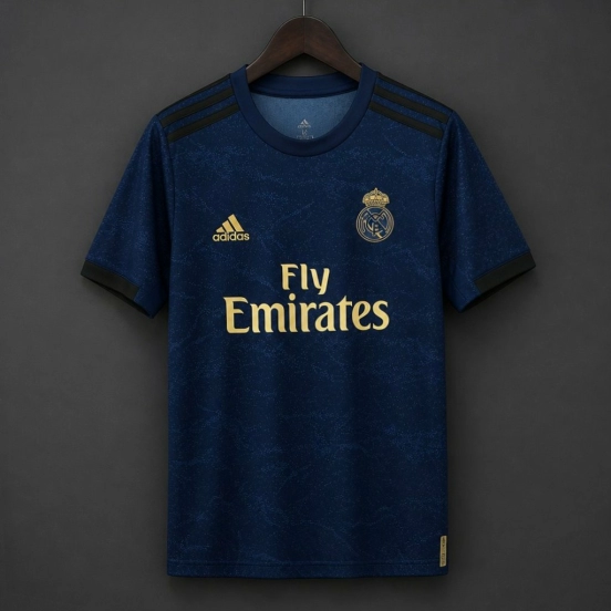 Retro 19/20 Real Madrid Away Navy Blue  Jersey