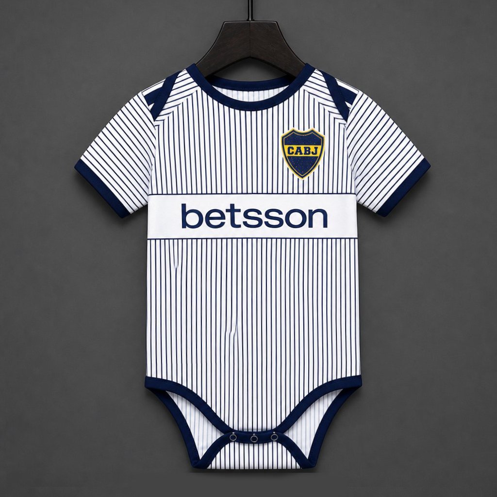 26/27 Boca Juniors Away White Baby Romper Jersey